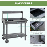 Potting Bench Work Table with 2 Removable Wheels