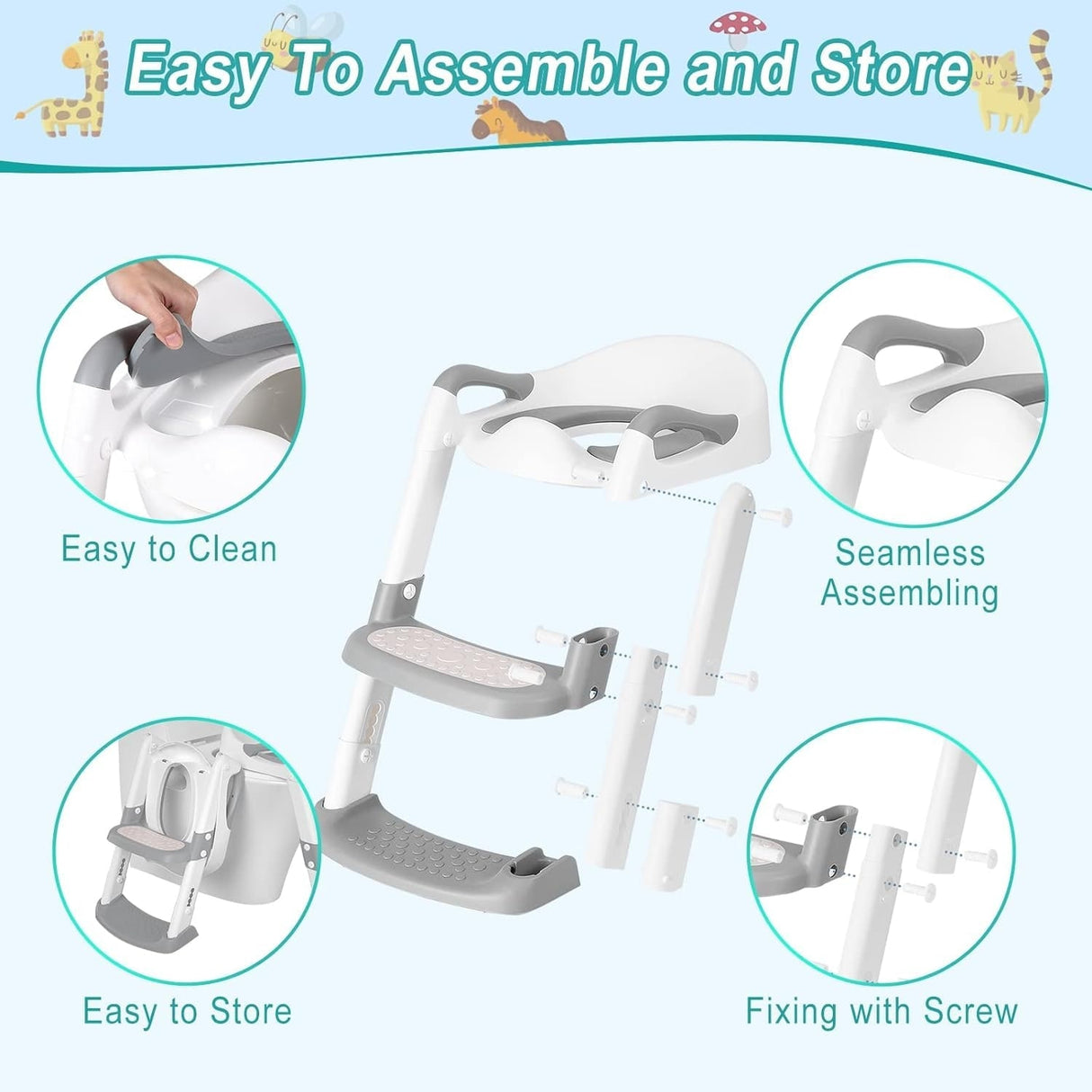 Potty Training Toilet Seat for Kids with Step Stool Ladder