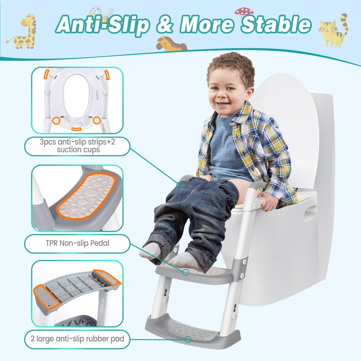 Potty Training Toilet Seat for Kids with Step Stool Ladder