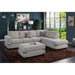 Poundex 3 Piece Fabric Sectional Sofa Set with Ottoman