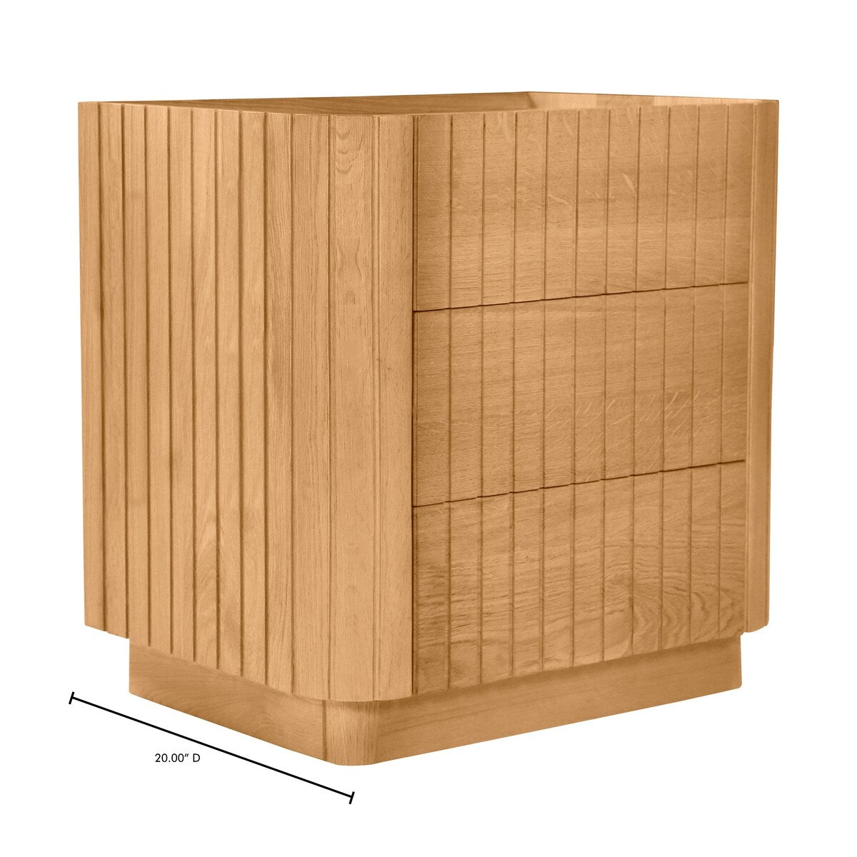 Aurelle Home Poete Solid Acacia Wood 3-Drawer Chest