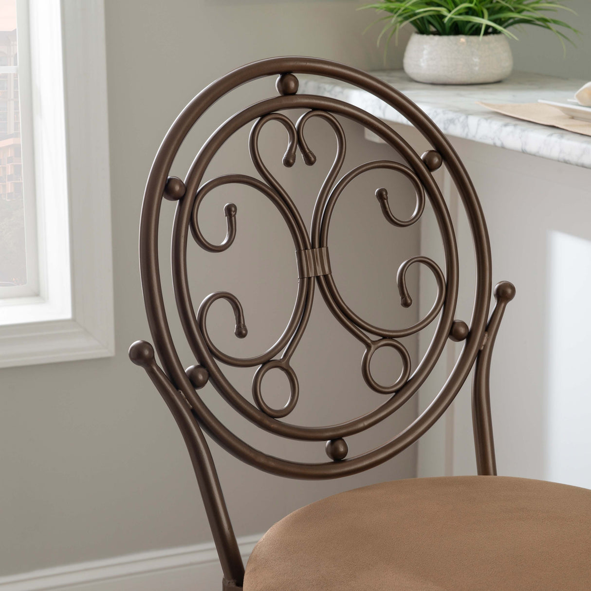 Monaco Big & Tall Scroll Circle Back Barstool