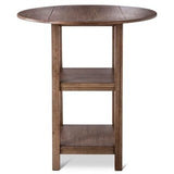 Powellton Wire Brush Brown Rubberwood Double Drop Leaf Pub Table