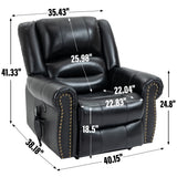 Power Lift Recliner Chair Heat Massage Dual Motor Infinite Position Up to 350 LBS, Heavy Duty Motion Mechanism with USB Ports