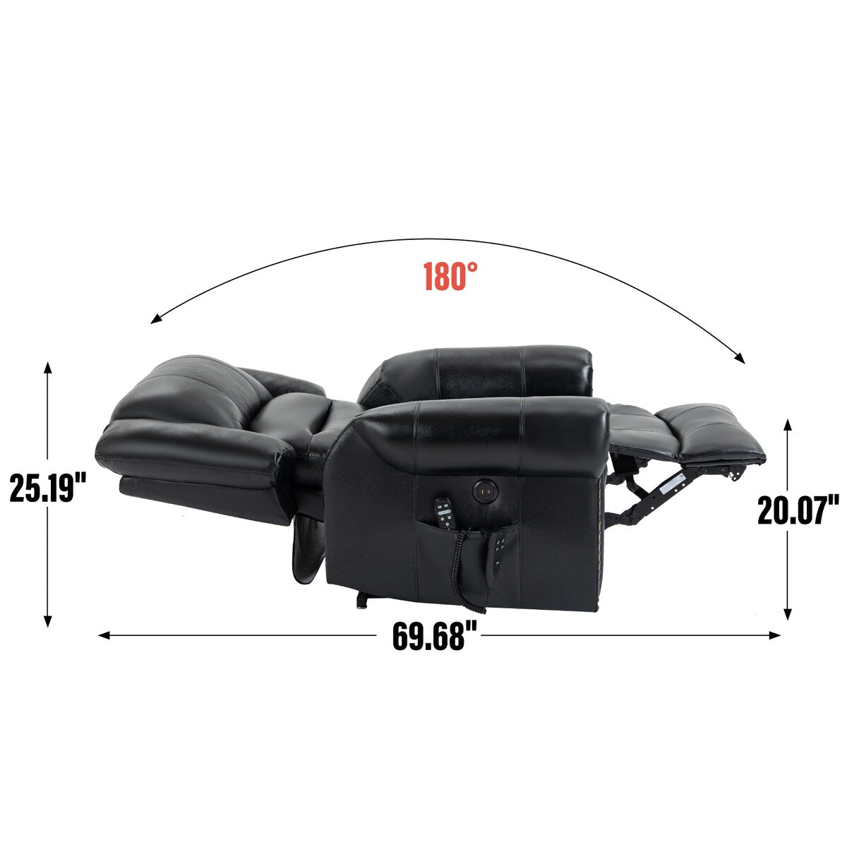 Power Lift Recliner Chair Heat Massage Dual Motor Infinite Position Up to 350 LBS, Heavy Duty Motion Mechanism with USB Ports