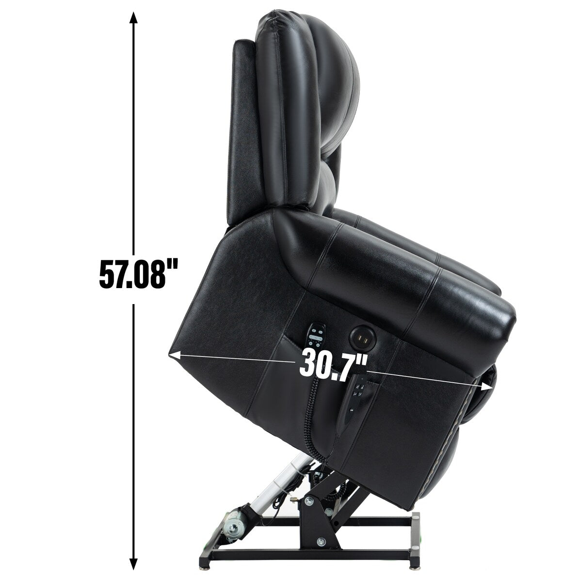 Power Lift Recliner Chair Heat Massage Dual Motor Infinite Position Up to 350 LBS, Heavy Duty Motion Mechanism with USB Ports