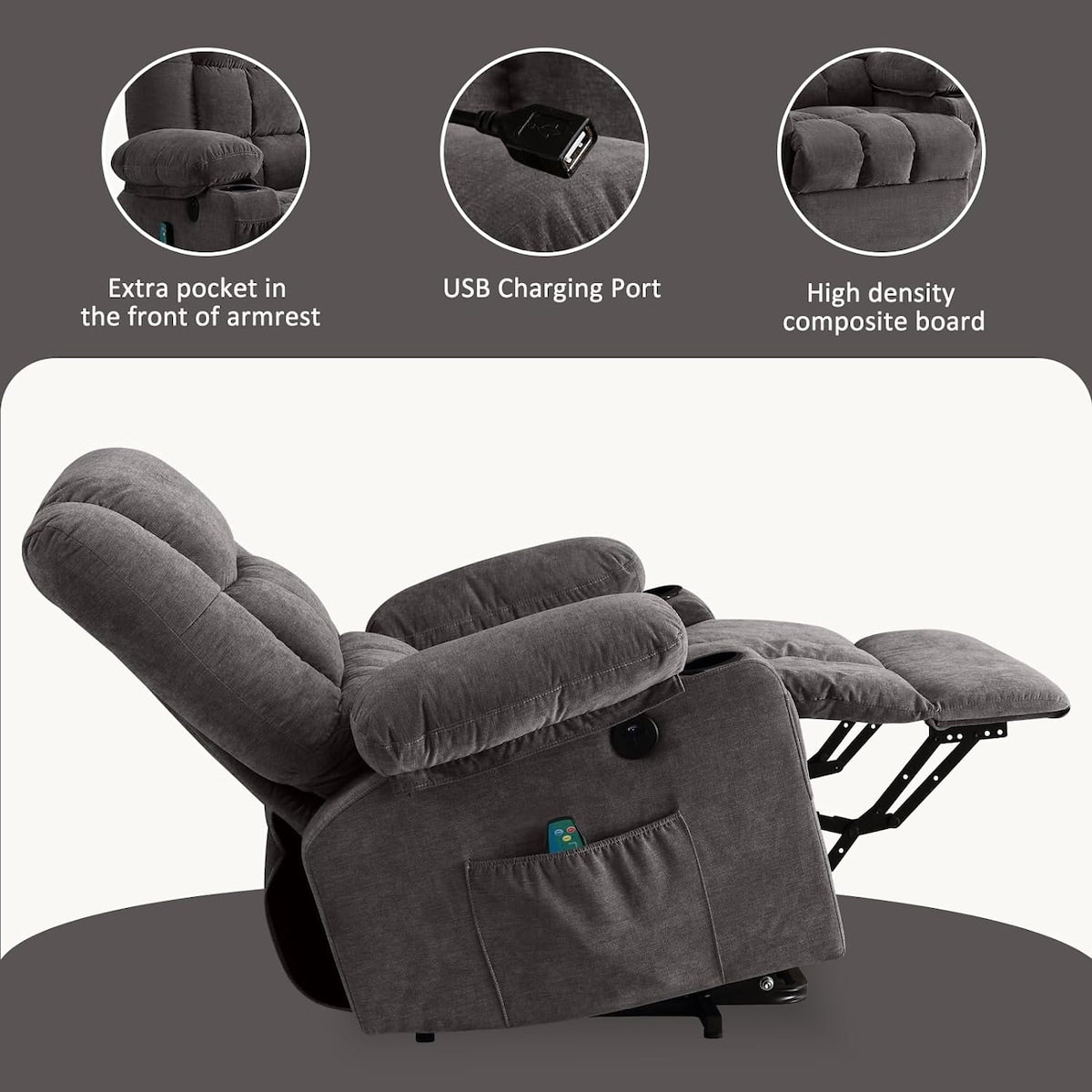 Power Lift Recliner Chair Recliners for Elderly with Heat and Massage Recliner Chair