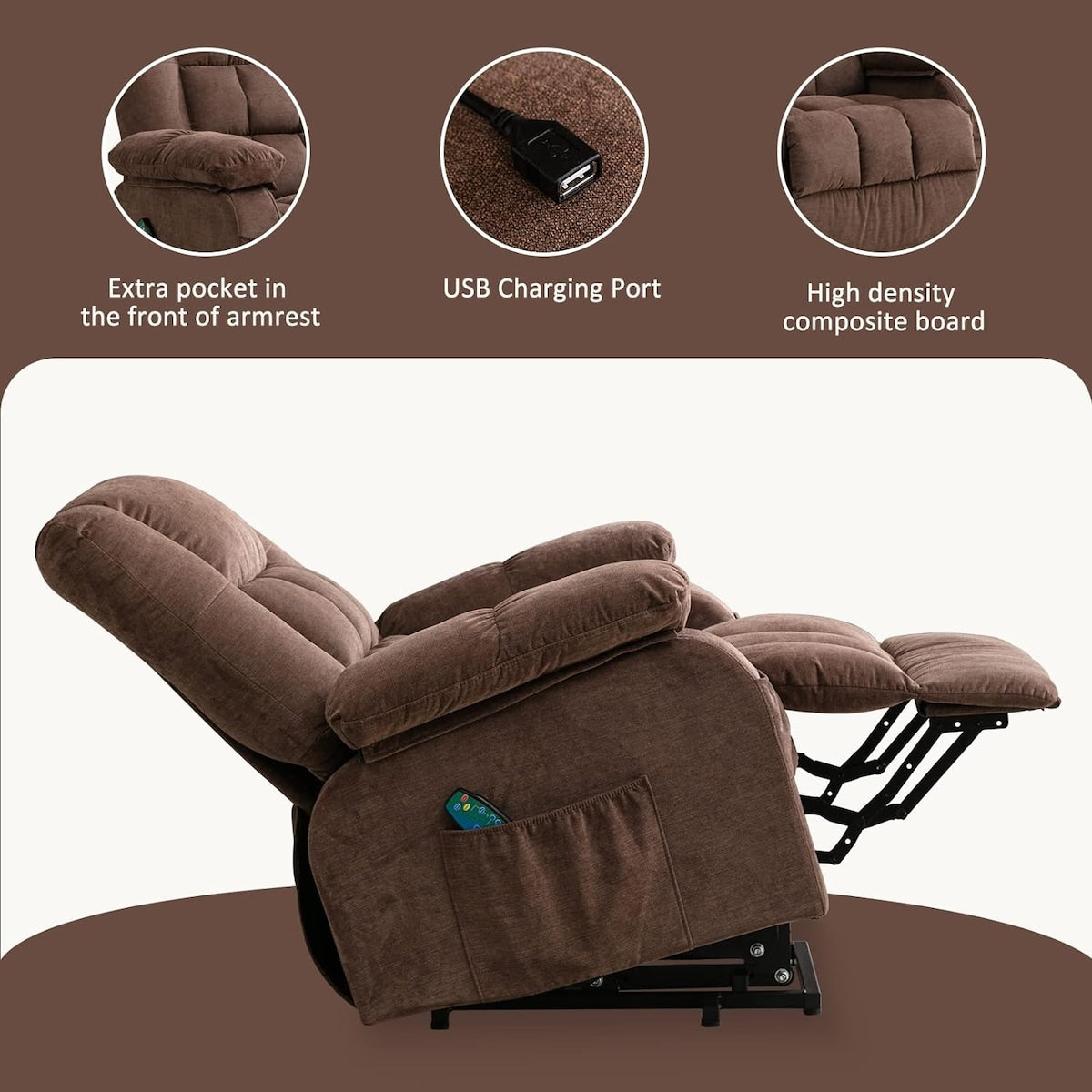 Power Lift Recliner Chair Recliners for Elderly with Heat and Massage Recliner Chair