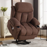 Power Lift Recliner Chair with Heat,Massage Electric Fabric Recliner for Elderly,Side Pocket,USB Charge Port,Remote Control,A+B