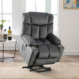 Power Lift Recliner Chair with USB Charging, Cup Holders, and Washable Covers