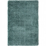 Power Loomed Polyester Rug with Textured Details, Turquoise Blue - M