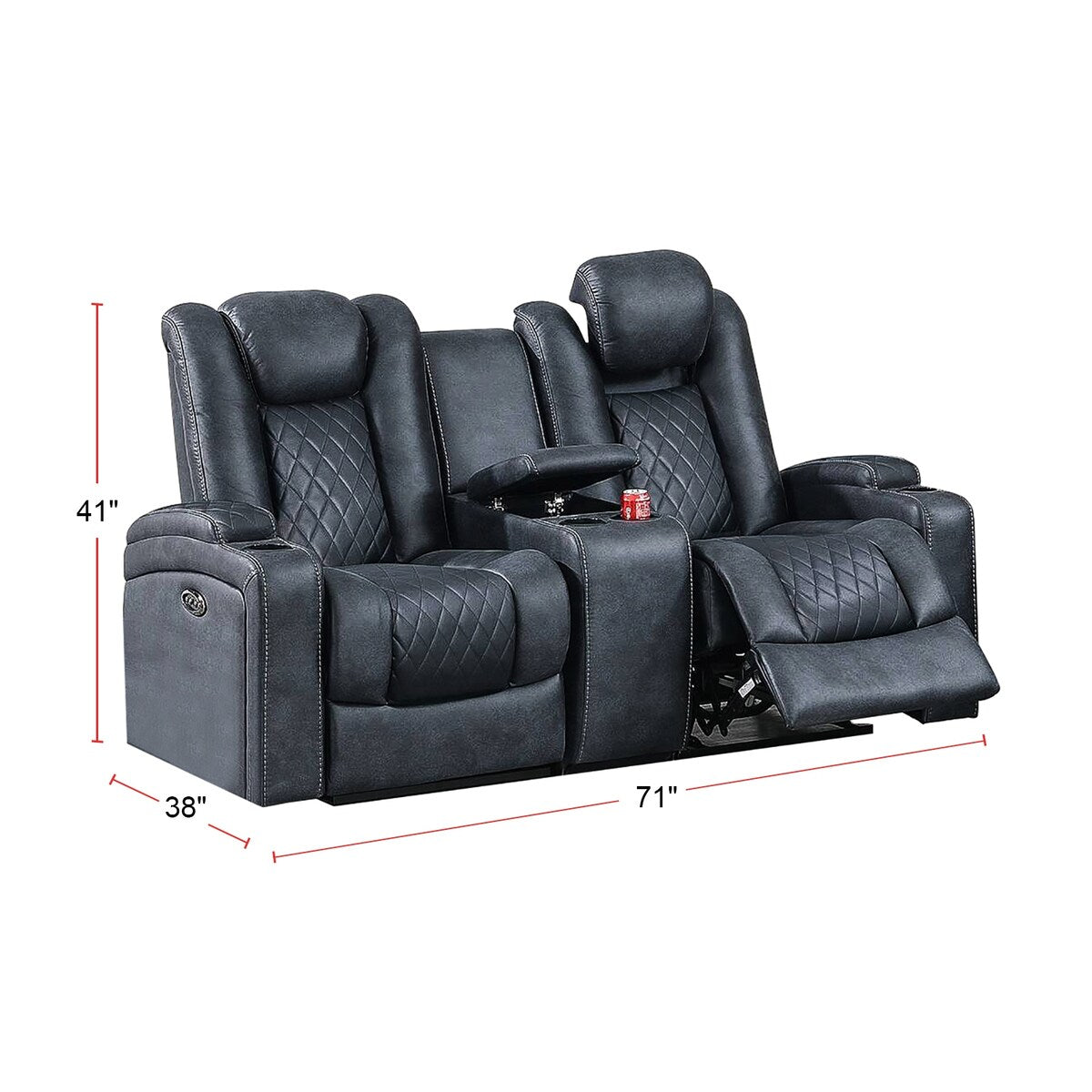 Power Loveseat With Cup Holders