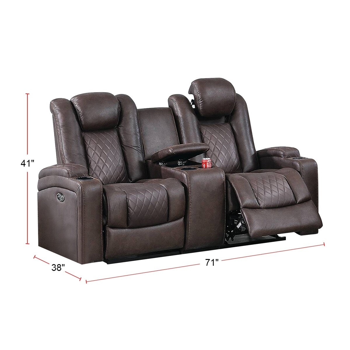 Power Loveseat With Cup Holders