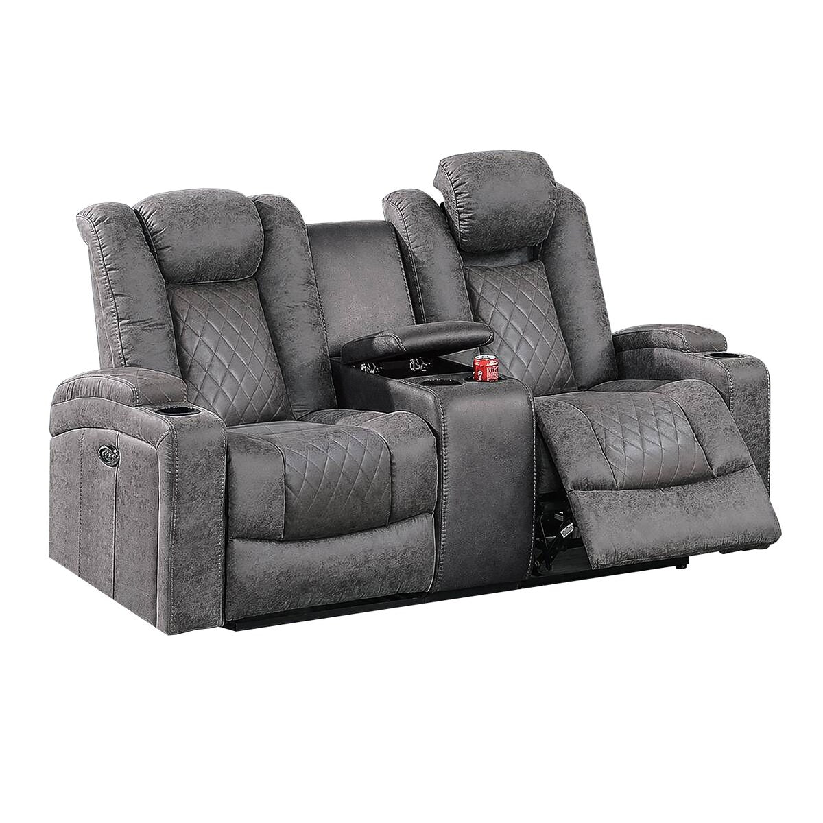 Power Loveseat With Cup Holders