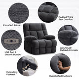 Power Oversized Recliner Zero Gravity Big Man Extra Large Recliner Chair for Living Room with USB Port 43"L*39"W*43"H Gray