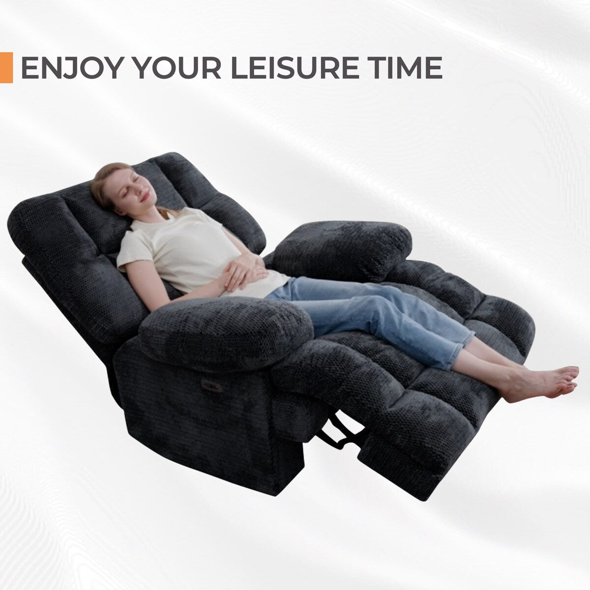 Power Oversized Recliner Zero Gravity Big Man Extra Large Recliner Chair for Living Room with USB Port 43"L*39"W*43"H Gray