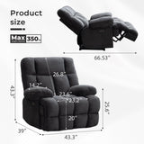 Power Oversized Recliner Zero Gravity Big Man Extra Large Recliner Chair for Living Room with USB Port 43"L*39"W*43"H Gray