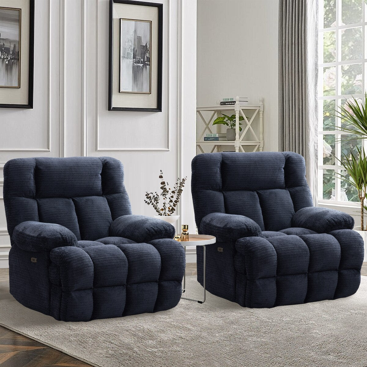 Power Oversized Recliner Zero Gravity Big Man Extra Large Recliner Chair for Living Room with USB Port 43"L*39"W*43"H Gray