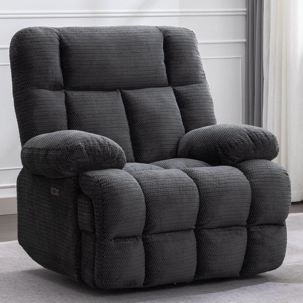 Power Oversized Recliner Zero Gravity Big Man Extra Large Recliner Chair for Living Room with USB Port 43"L*39"W*43"H Gray