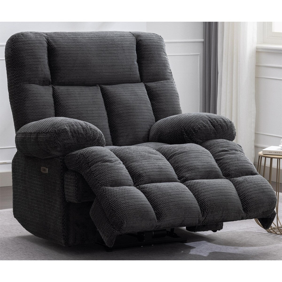 Power Oversized Recliner Zero Gravity Big Man Extra Large Recliner Chair for Living Room with USB Port 43"L*39"W*43"H Gray