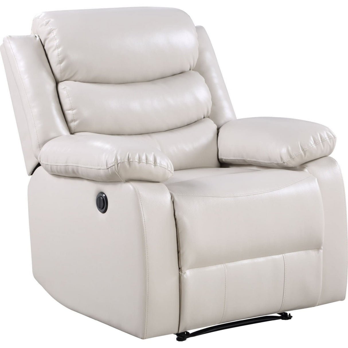 Power Recliner Chair with Split Back and Pillow Top, Cream