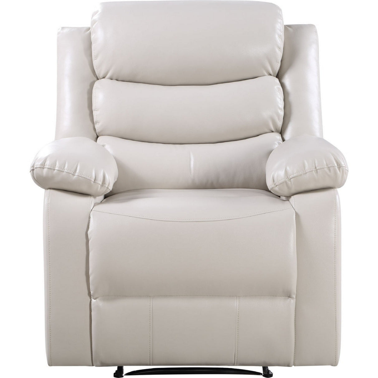 Power Recliner Chair with Split Back and Pillow Top, Cream
