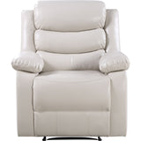 Power Recliner Chair with Split Back and Pillow Top, Cream