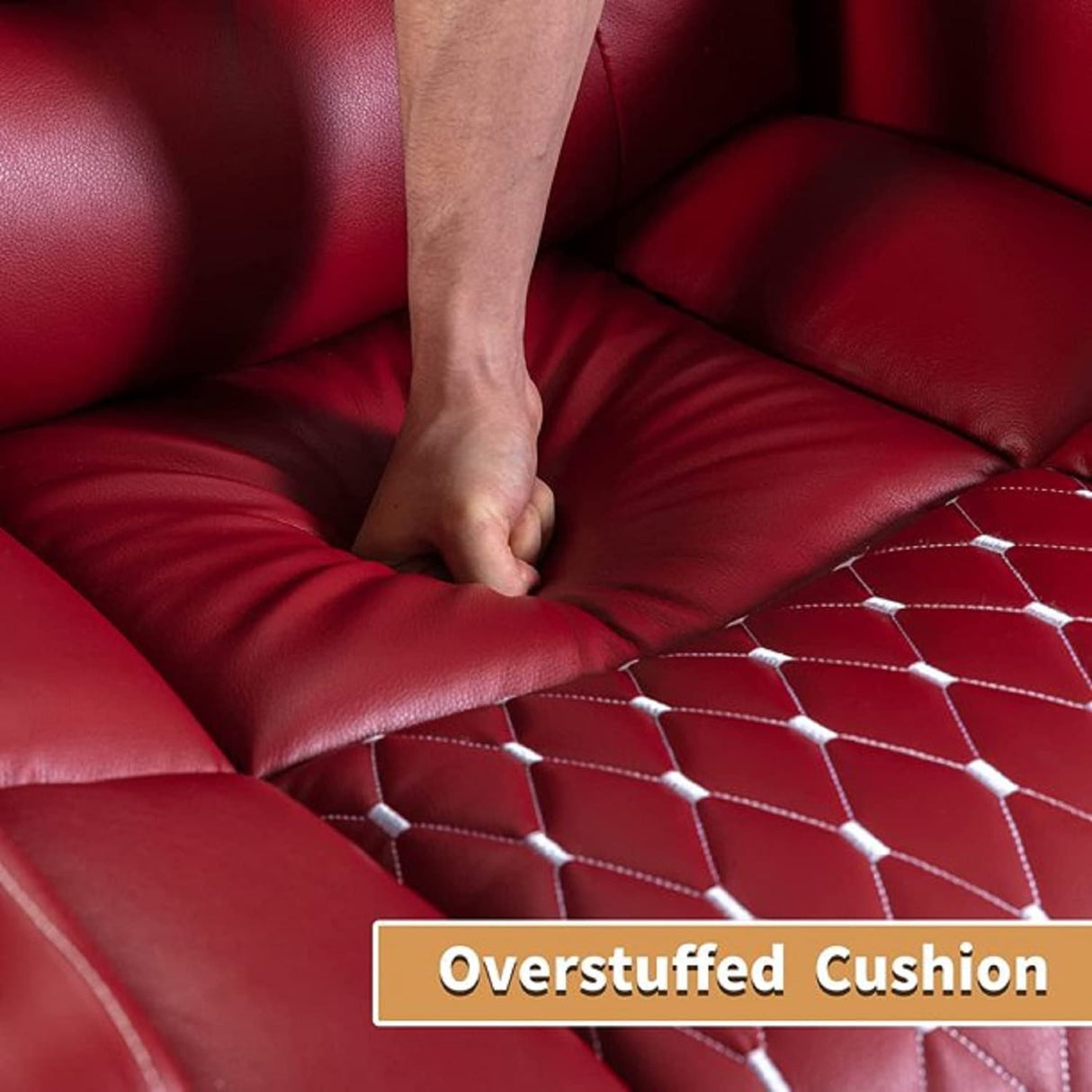 Electric Home Theater Overstuffed Single Reclining Sofa with Hidden Arm Storage