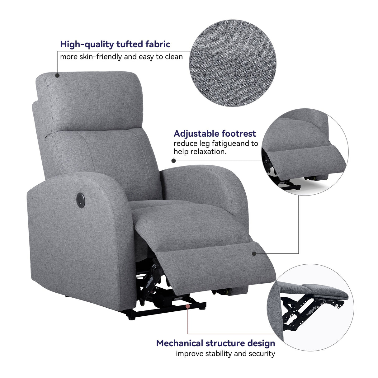 29.5Power Recliner Chair Couch Classic Chair Accent Chair