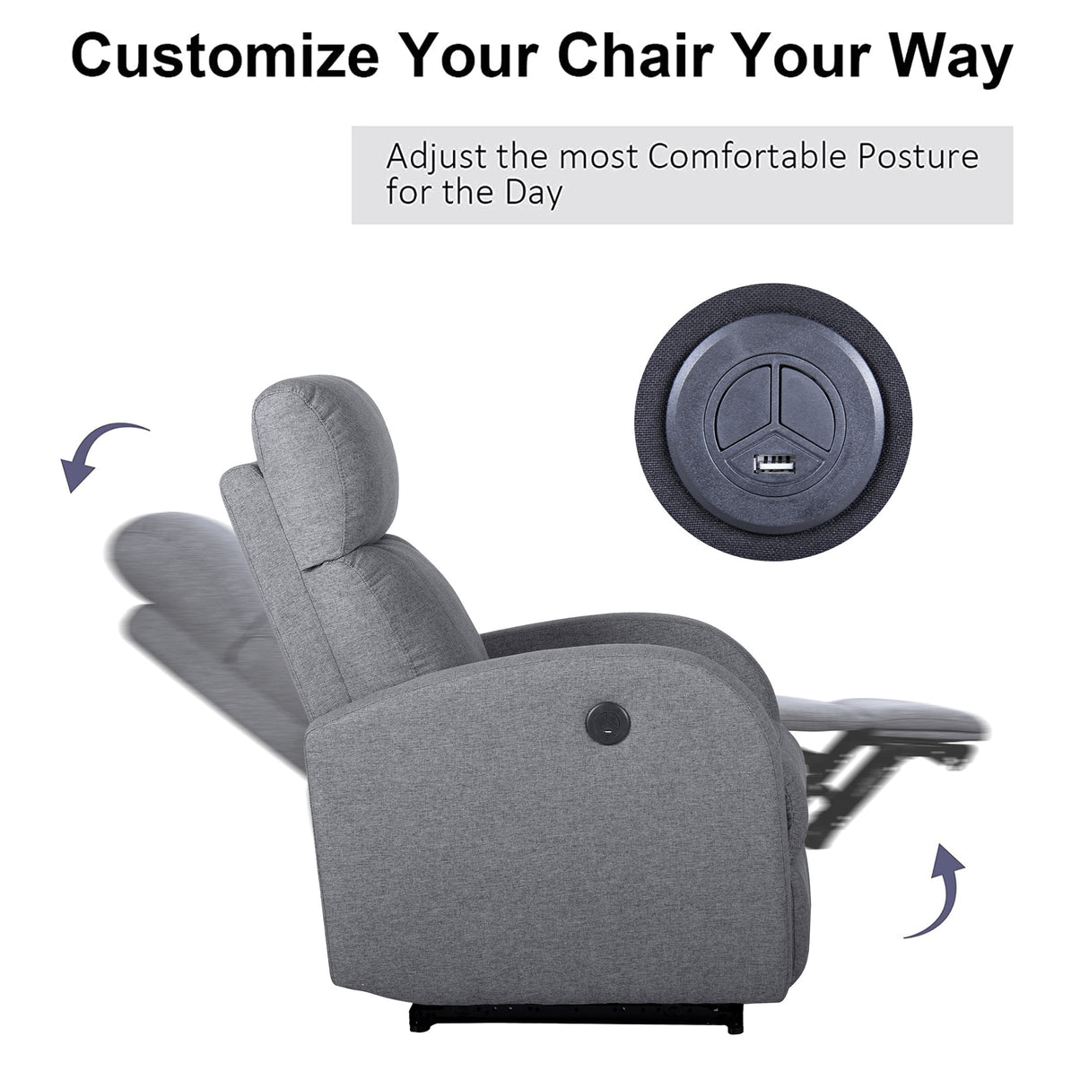 29.5Power Recliner Chair Couch Classic Chair Accent Chair
