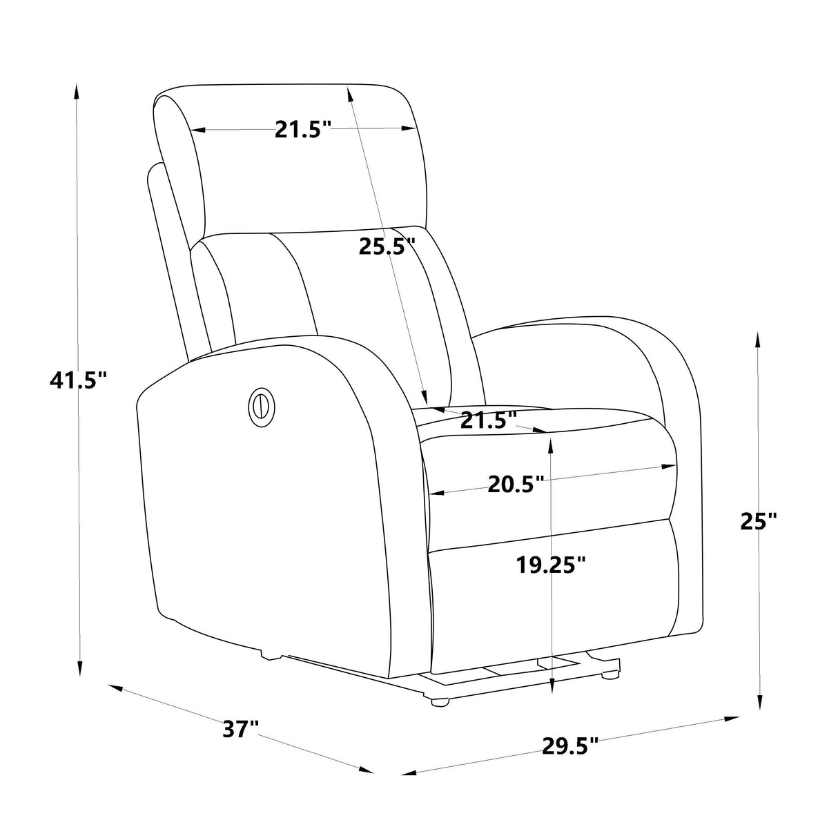 29.5Power Recliner Chair Couch Classic Chair Accent Chair