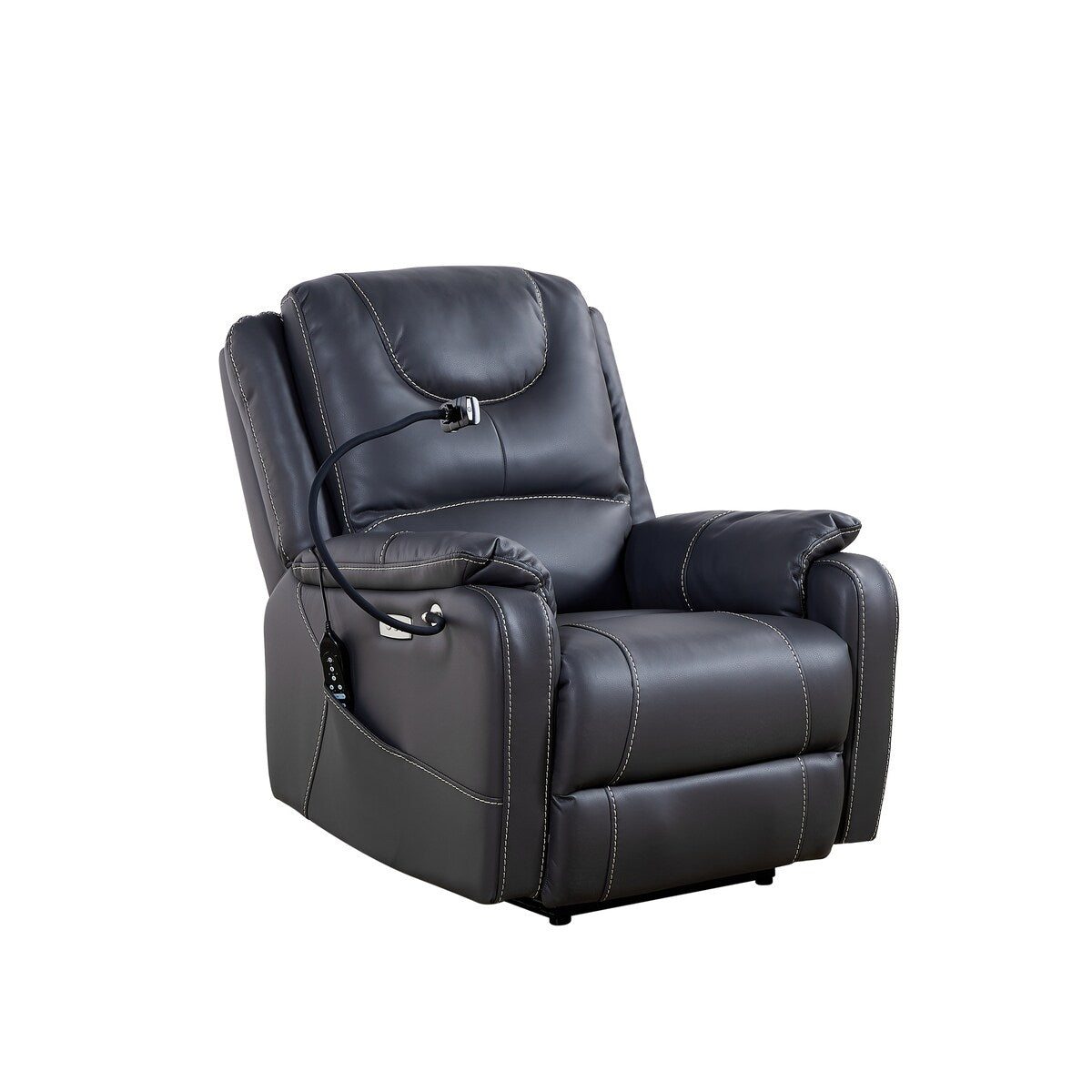 Power Recliner With Massage,Heating and Phone Holder,Side Pockets,USB Charge