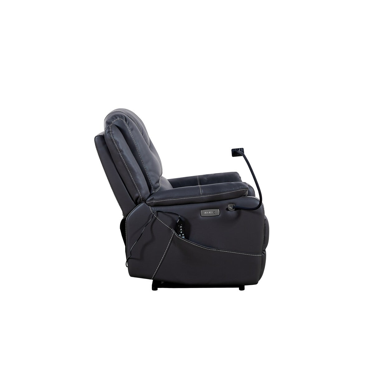 Power Recliner With Massage,Heating and Phone Holder,Side Pockets,USB Charge