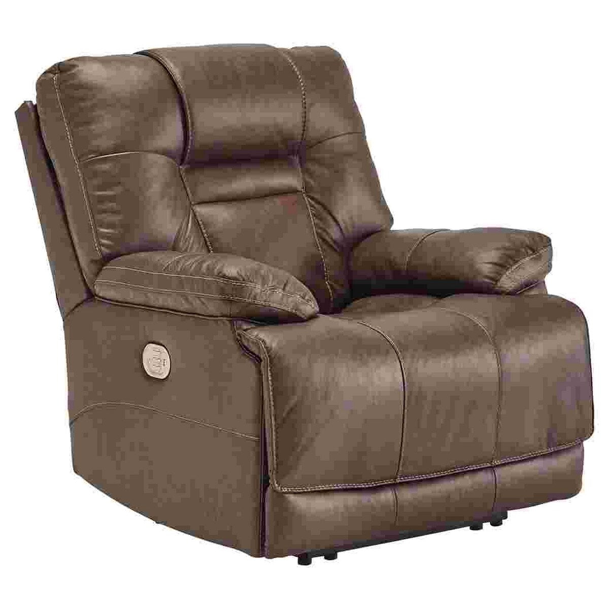 Power Recliner with Adjustable Headrest and USB, Brown
