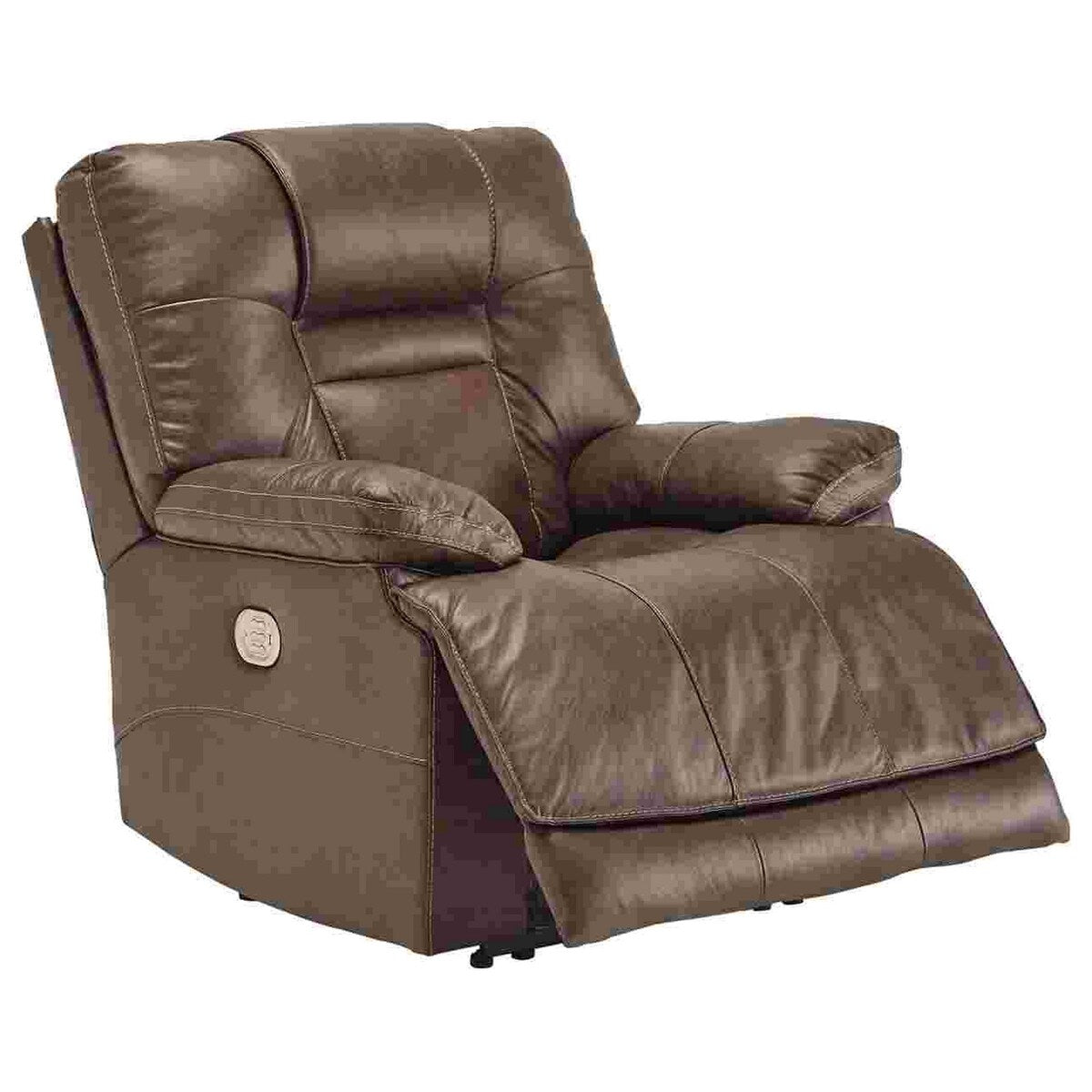 Power Recliner with Adjustable Headrest and USB, Brown