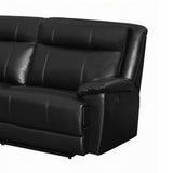 Power Reclining Leatherette Sectional Sofa with Pillow Top Armrests, Black