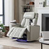 Power Swivel Recliner With 360掳 Swivel Tray Table,and Cell Phone Holder,Soft Living Room Chair