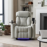 Power Swivel Recliner With 360掳 Swivel Tray Table,and Cell Phone Holder,Soft Living Room Chair