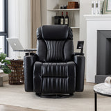 Power Swivel Recliner With 360掳 Swivel Tray Table,and Cell Phone Holder,Soft Living Room Chair