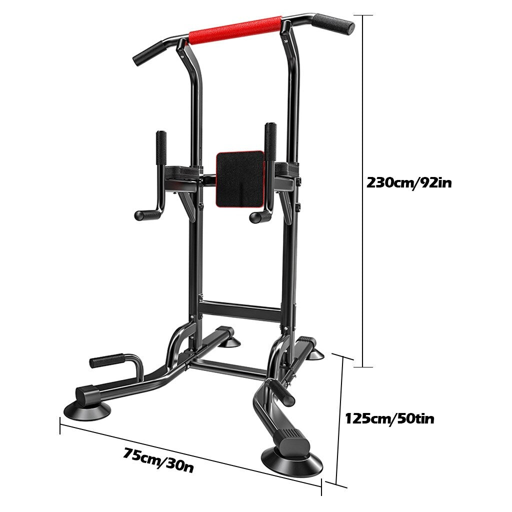 Power Tower Dip Station Adjustable Bar Exercise Home Strength Training Workout Multi Function Equipment