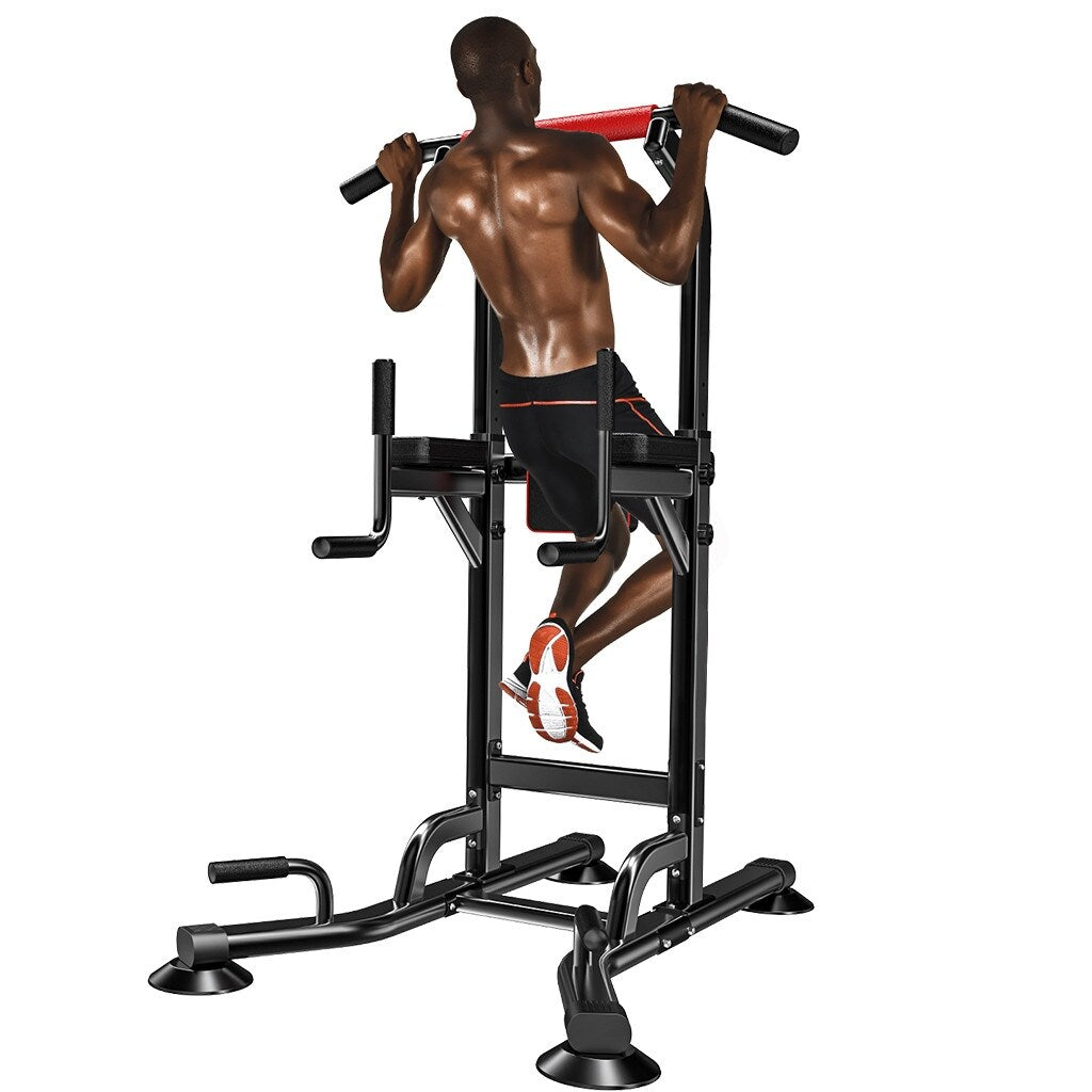 Power Tower Dip Station Adjustable Bar Exercise Home Strength Training Workout Multi Function Equipment