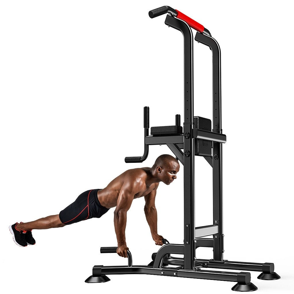 Power Tower Dip Station Adjustable Bar Exercise Home Strength Training Workout Multi Function Equipment