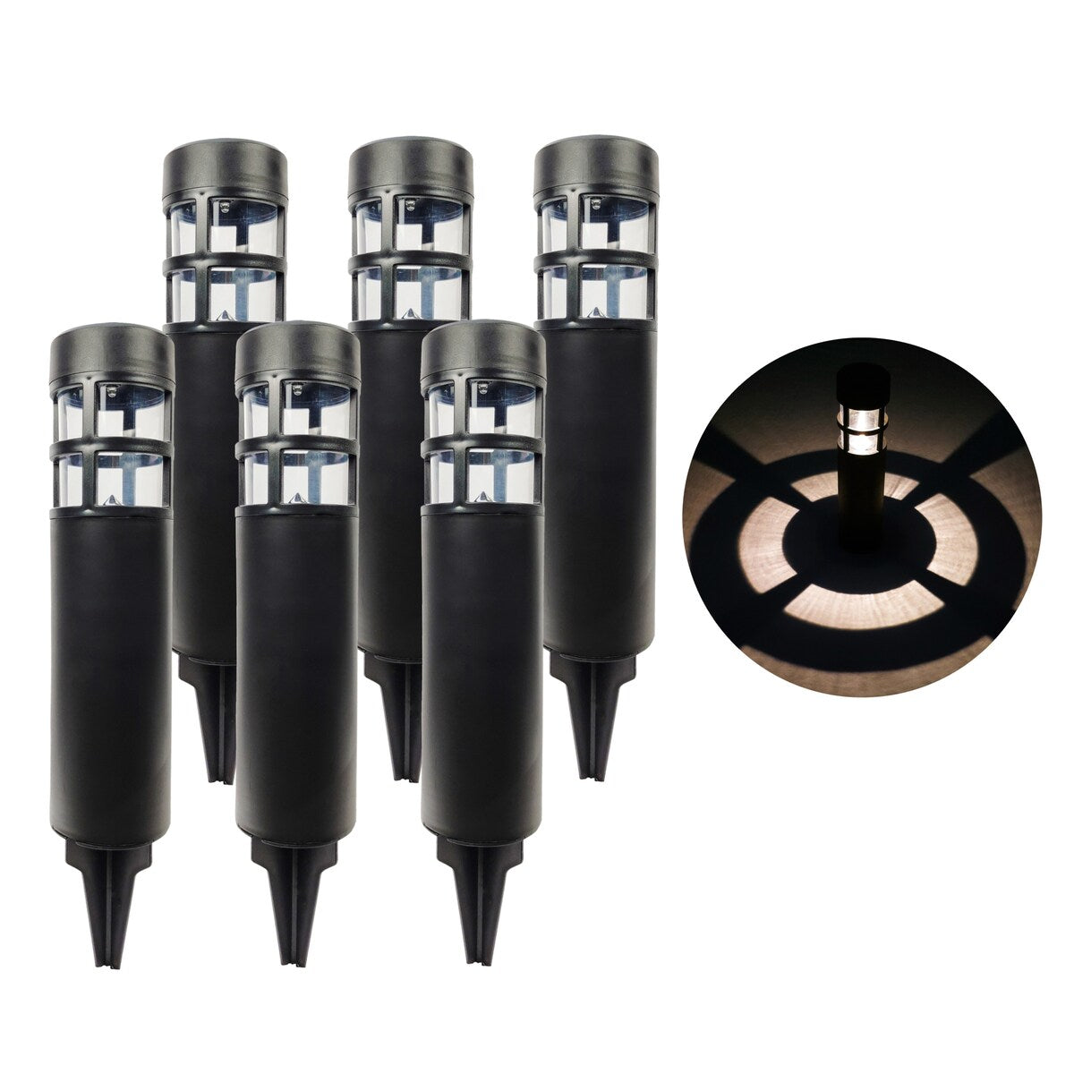 Powered LED Pathway Lights - black - 14tall