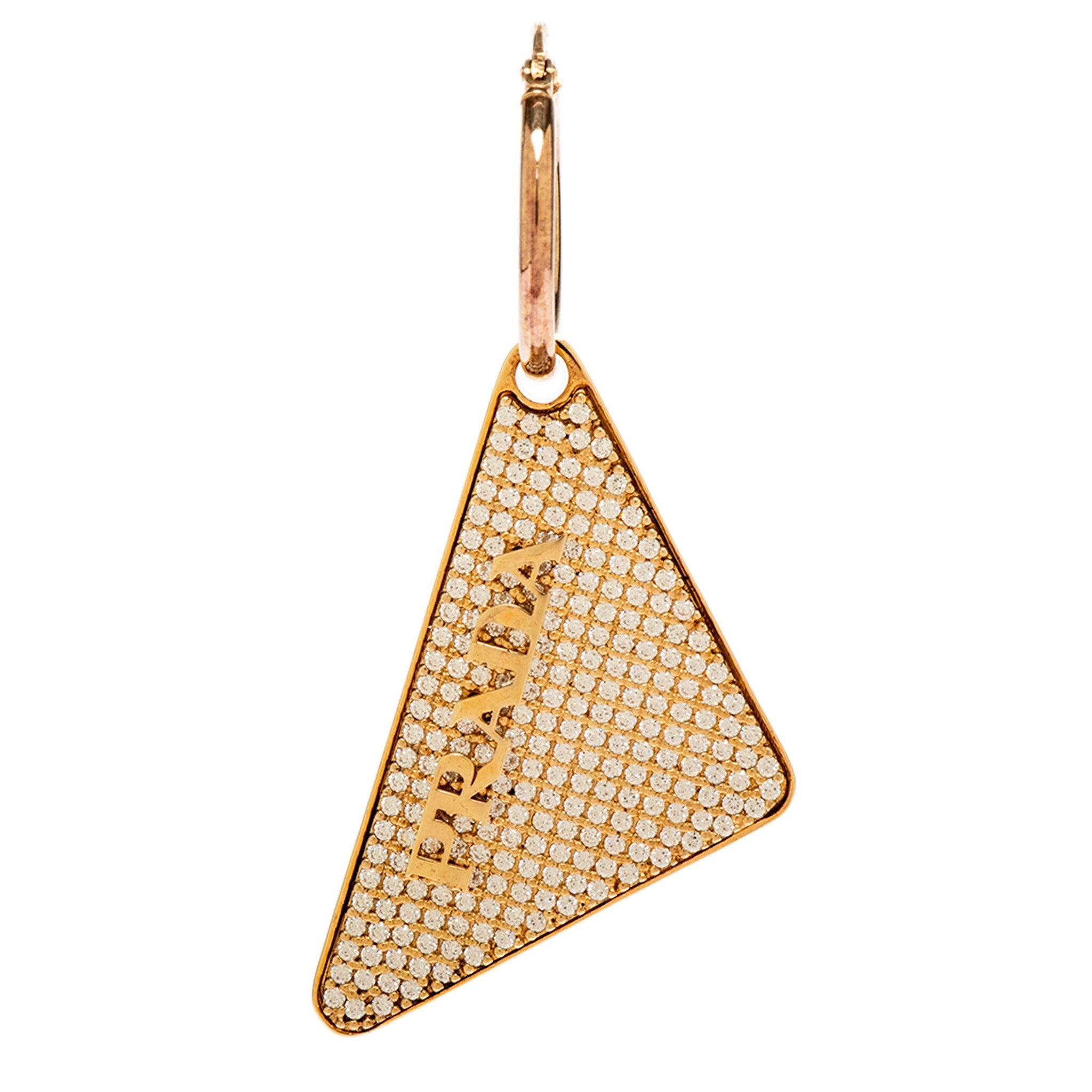 Prada Symbole Crystal Pendant Single Earring, Left Ear