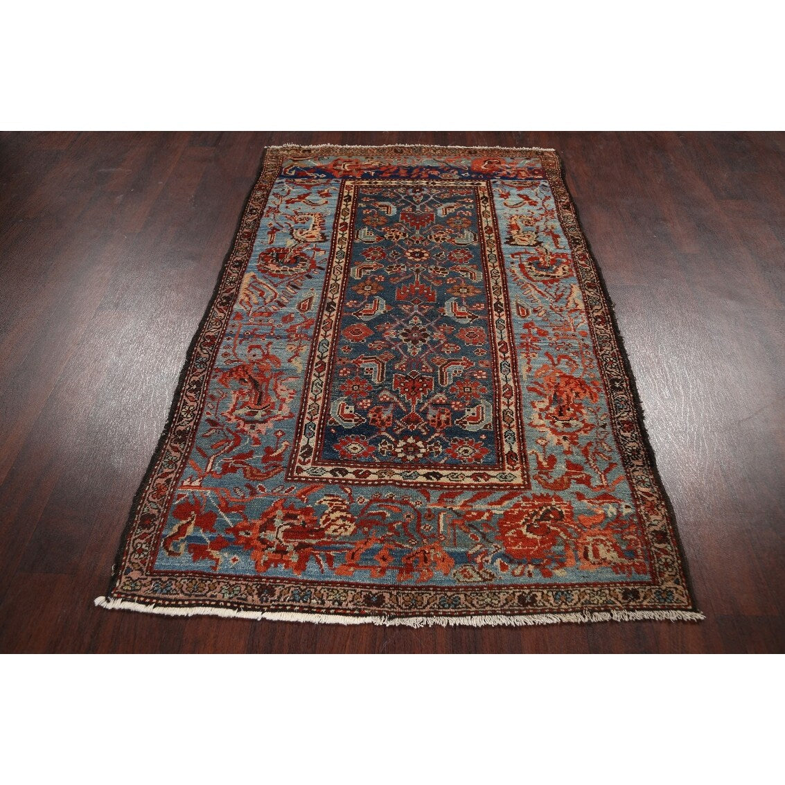 Pre-1900 Antique Bakhtiari Vegetable Dye Persian Area Rug Handmade - 3'10" x 6'0"