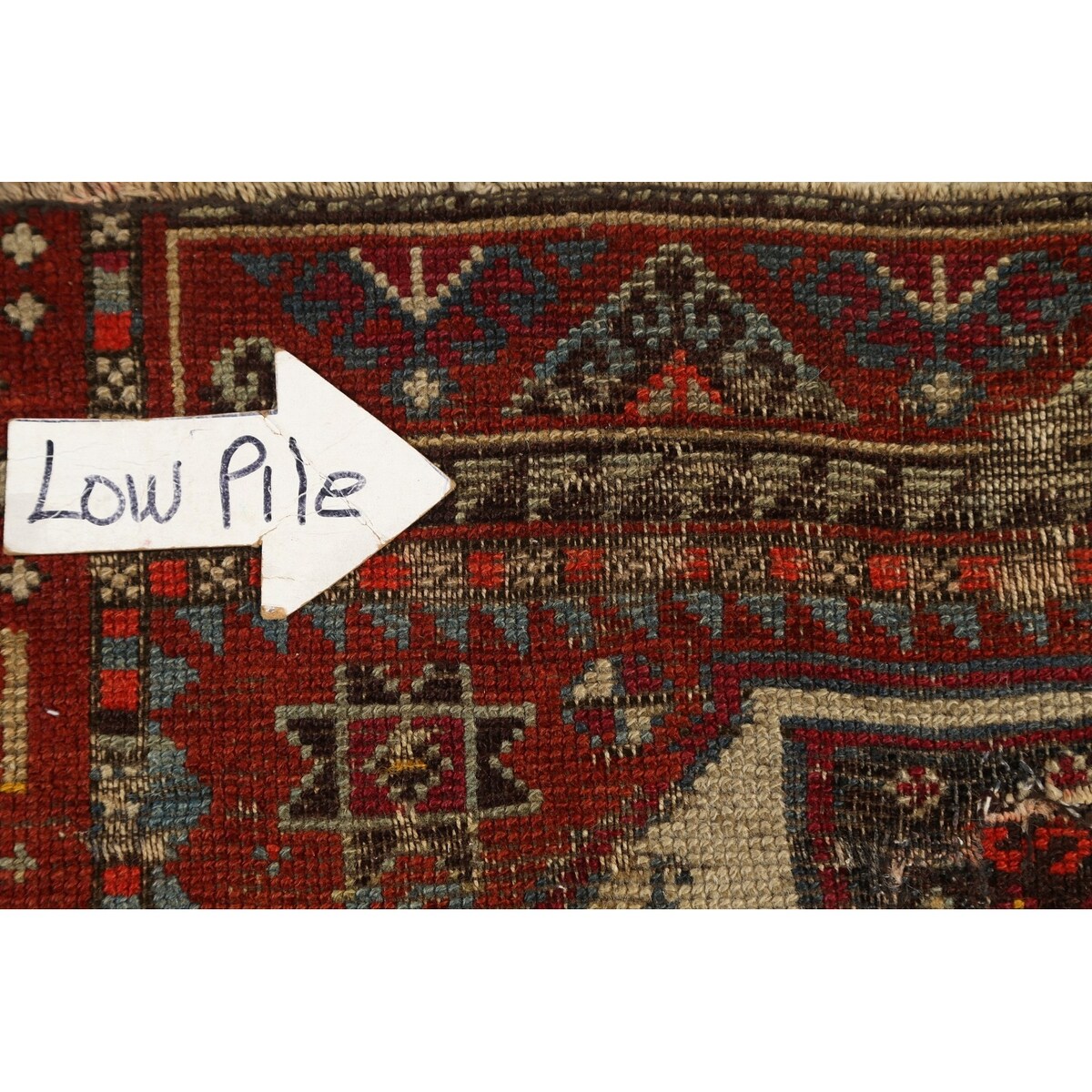 Pre-1900 Antique Heriz Persian Area Rug Handmade Wool Carpet - 3'0" x 2'11" Square