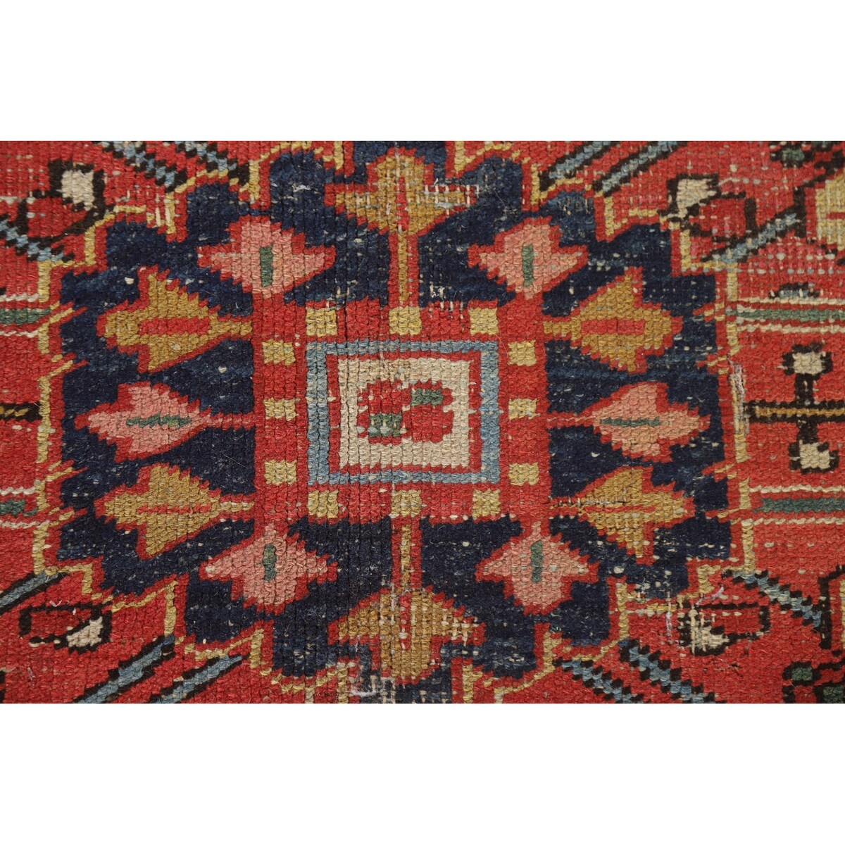 Pre-1900 Antique Heriz Serapi Persian Rug Hand-Knotted Wool Carpet - 8'4"x 11'2"