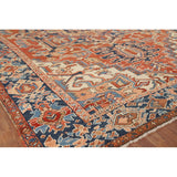 Pre-1900 Antique Heriz Serapi Persian Rug Hand-Knotted Wool Carpet - 9'1" x 12'5"