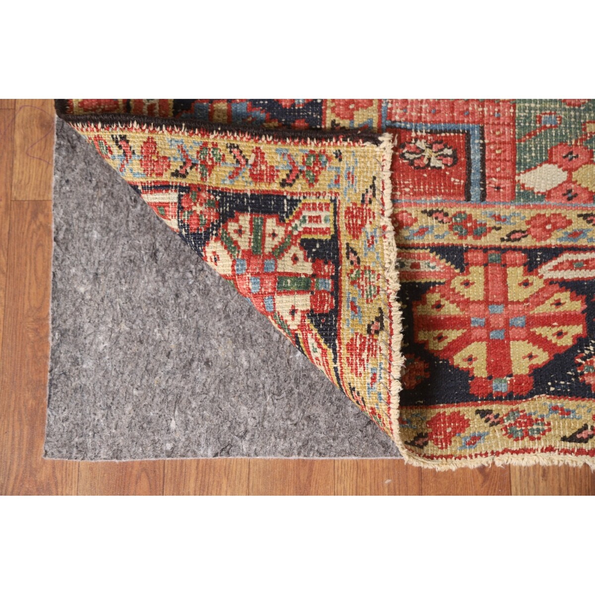 Pre-1900 Antique Heriz Serapi Persian Rug Hand-Knotted Wool Carpet - 8'4"x 11'2"