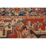 Pre-1900 Antique Heriz Serapi Persian Rug Hand-Knotted Wool Carpet - 9'1" x 12'5"